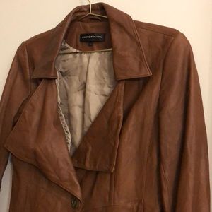 Camel brown Andrew Marc leather jacket